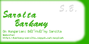 sarolta barkany business card